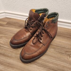 Men's Brown Leather Lace-Up Ankle Boots